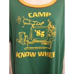 Spirit Size L Stranger Things Camp Know Where '85 Green Yellow T-shirt
